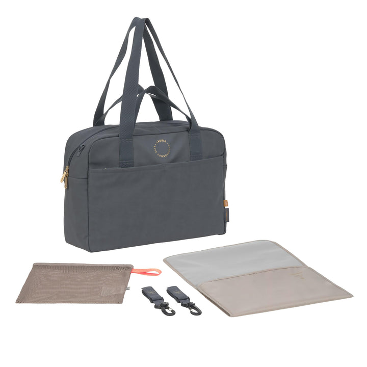 LÄSSIG Baby Wickeltasche mit Tragegriff und Wickelunterlage, Kinderwagenbefestigung, wasserabweisend