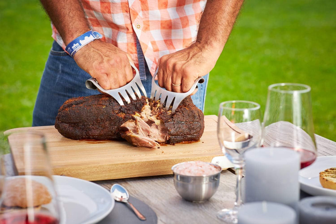RÖSLE Pulled-Pork-Gabeln Edelstahl, Hochwertige Gabeln zum Zerteilen von gegartem Fleisch, Edelstahl