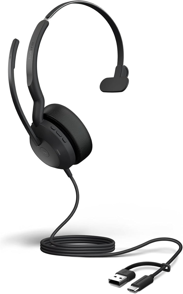 Jabra Evolve2 50 - USB-A/USB-C - schnurgebundenes Mono Headset Zertifiziert für Microsoft Teams Mono