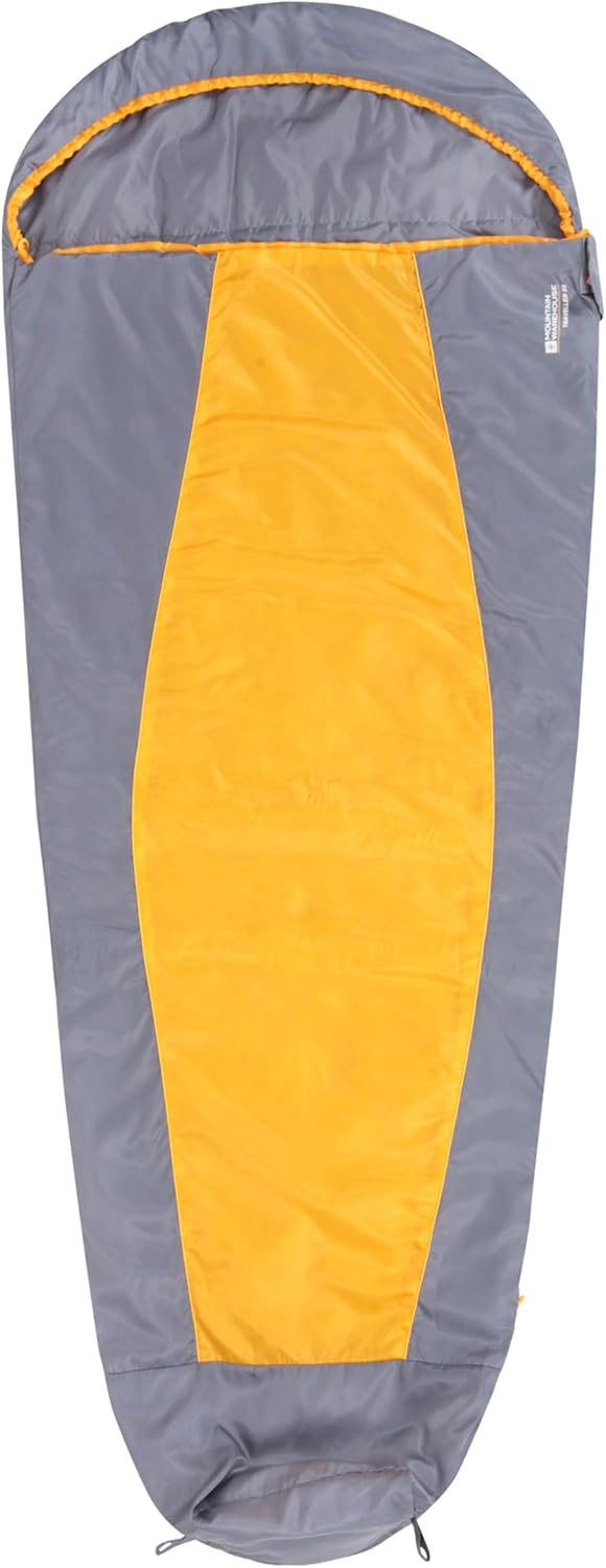 Mountain Warehouse Traveller 50 Schlafsack - 220 cm x 80 cm x 50 cm - Winddichter Schlafsack Gelb re