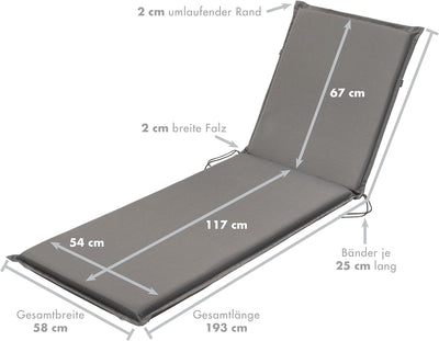 Traumnacht Komfort 2er Set Liegenauflagen Outdoor rot mit abnehmbarem Bezug, 190 x 58 x 6 cm, Öko-Te