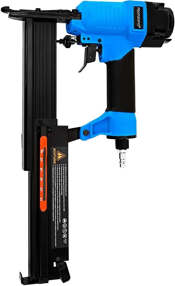 MONZANA® Druckluft Schlauchtrommel automatisch 10m 1/4' Aufroller inkl. 2in1 Drucklufttacker 100 Kla