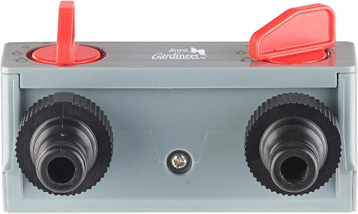 Royal Gardineer Digitale Wasserverteiler: Digitaler Bewässerungscomputer mit Display und 2 Schlauch-