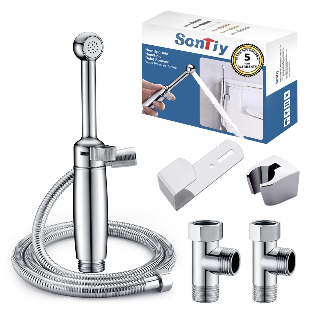 Bidet Handbrause Set SonTiy Toilette Bad Bidet Aufsatz Waschen Duschkopf mit Einstellbarem Druck &Ha