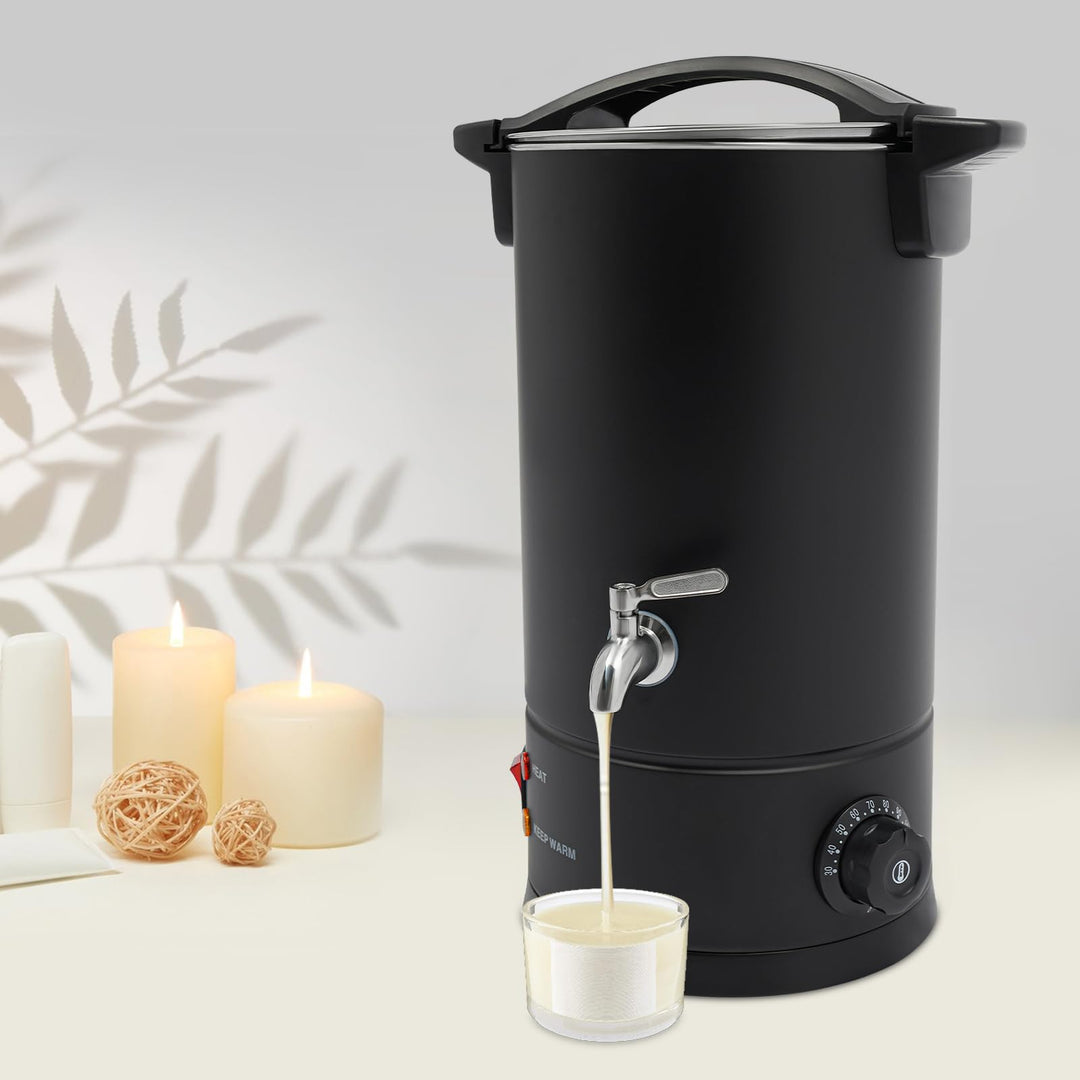 ZNLLQZN 10L 1800W Wachskocher Wachsschmelzer Wachsschmelzgerät (Schwarz) | 30-110°C, Heizen &amp; Warmha