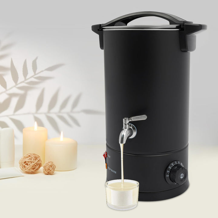 ZNLLQZN 10L 1800W Wachskocher Wachsschmelzer Wachsschmelzgerät (Schwarz) | 30-110°C, Heizen &amp; Warmha