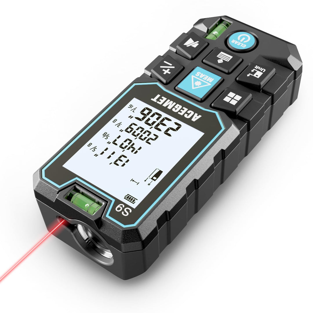 ACEGMET Laser-Entfernungsmesser Smartphone-App,Reichweite, 2 Wasserwaagen, Bluetooth,LCD-Display mit