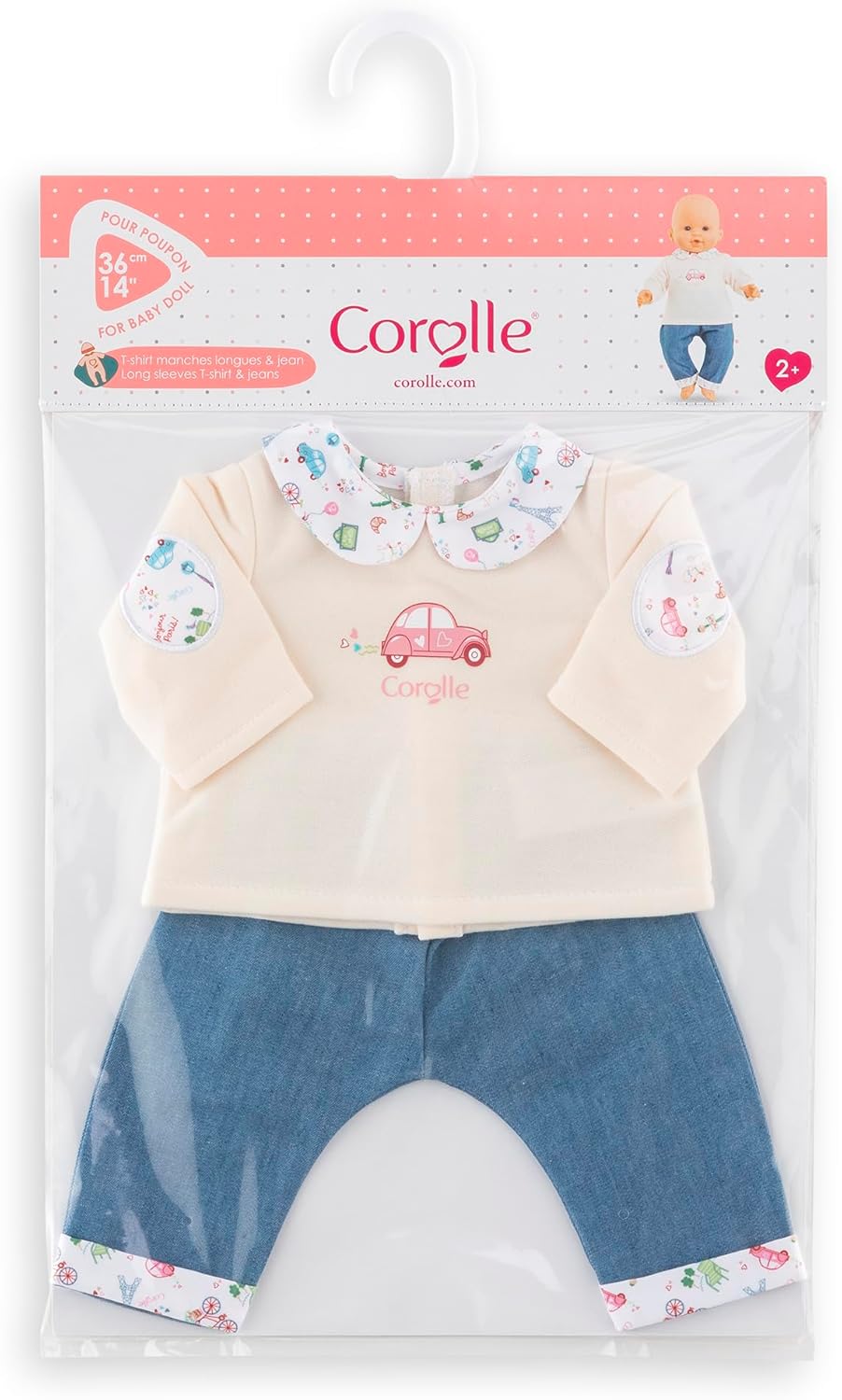 Corolle Mon Grand Poupon Hose und Top, Paris, für alle 36 cm Babypuppen, ab 2 Jahren