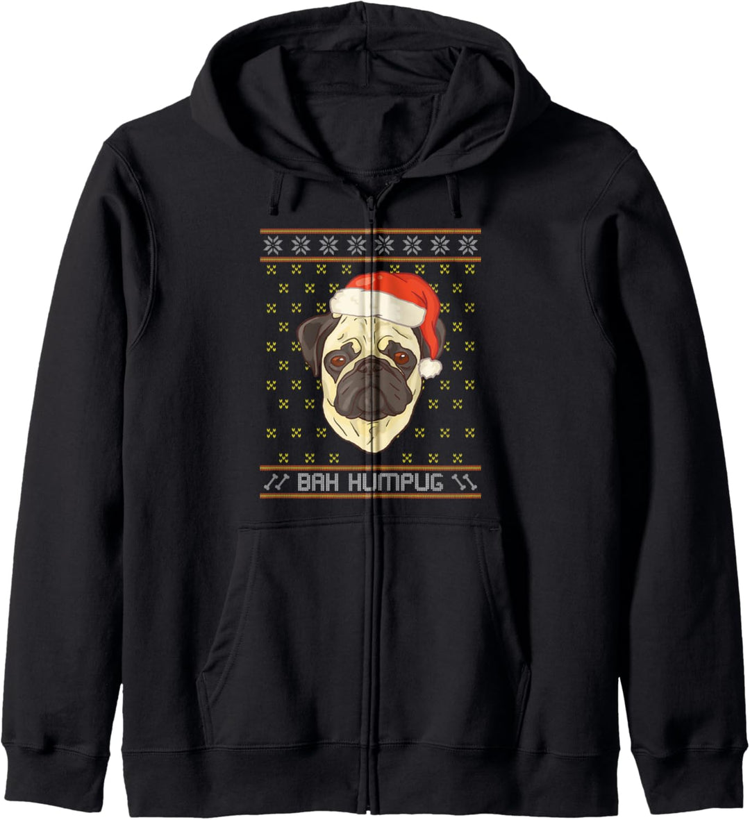 Ugly Christmas Mops Bah Humbug Kapuzenjacke