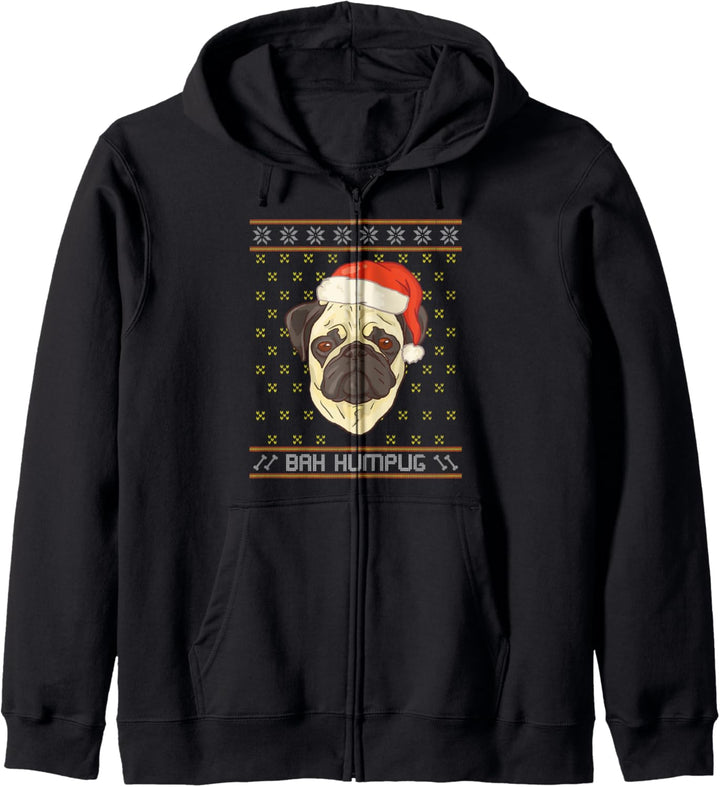 Ugly Christmas Mops Bah Humbug Kapuzenjacke