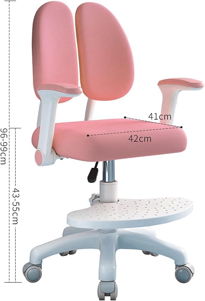 Kinder Schreibtischstuhl mit 360° Rädern, höhen- und tiefenverstellbar, ergonomisch Stabiler Lernstu