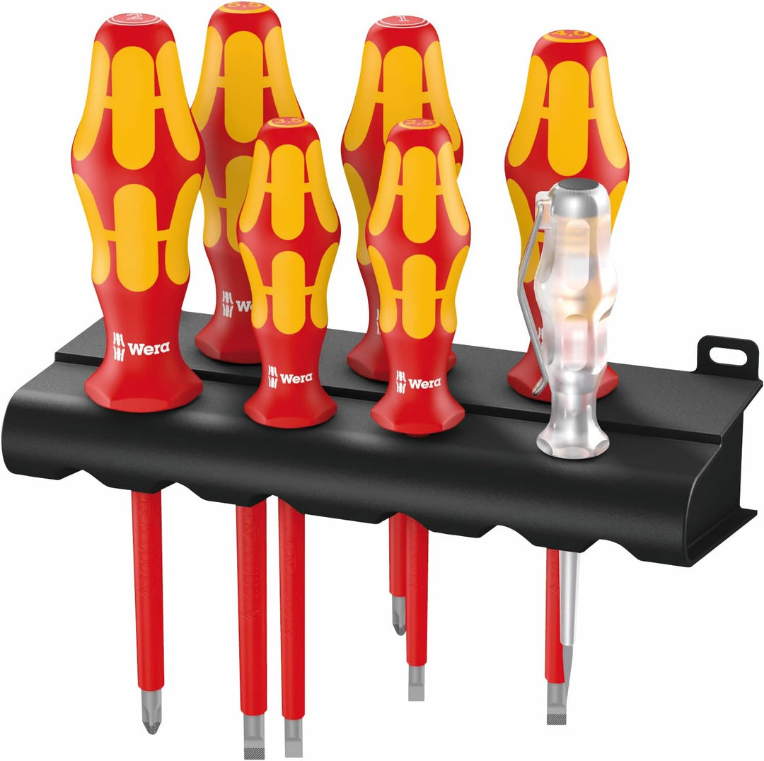 Wera 05006147001 160 i/7 Rack, VDE Isolierter Schraubendreher Satz, 7-teilig & 167 i/6 Schraubendreh