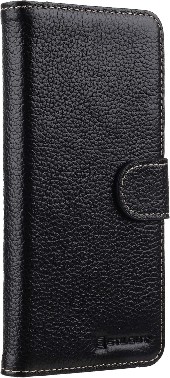 STILGUT Talis kompatibel mit Google Pixel 5 Hülle mit Kartenfach aus Leder, Flip Cover, Wallet Case,