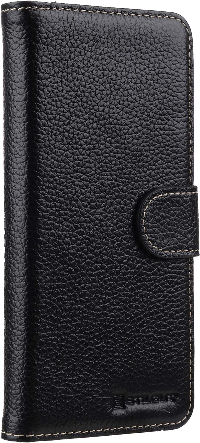 STILGUT Talis kompatibel mit Google Pixel 4a 5G Hülle mit Kartenfach aus Leder, Flip Cover, Wallet C