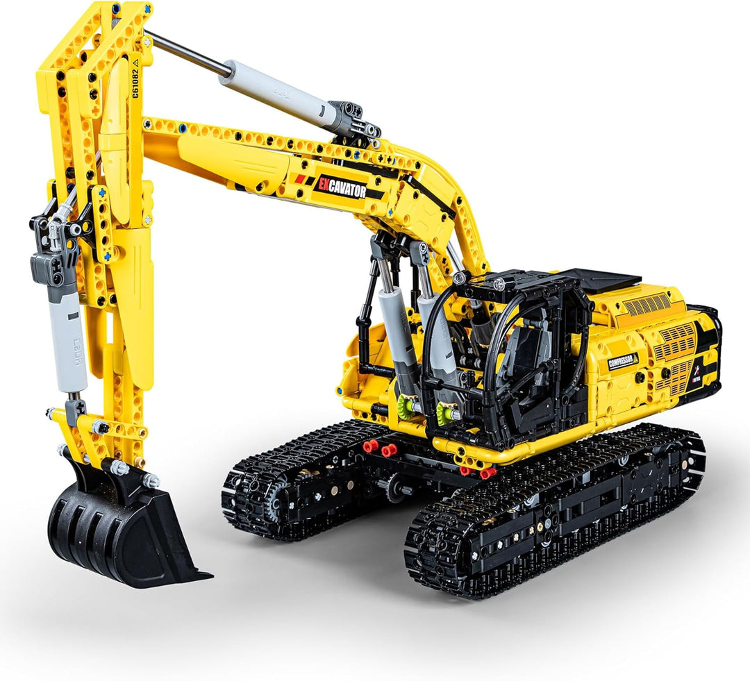 Cada C61082W Blöcke Funktionaler Baubagger 1702 EL., Schwarz, Gelb