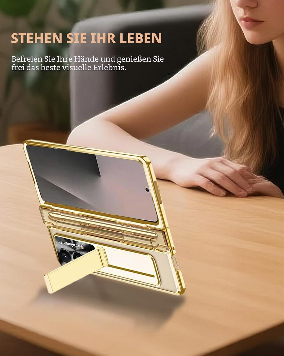 NINKI für Samsung Galaxy Z fold 7 Stand Hülle mit S Pen und Halter,4 in 1 Scharnierschutz Handyhülle