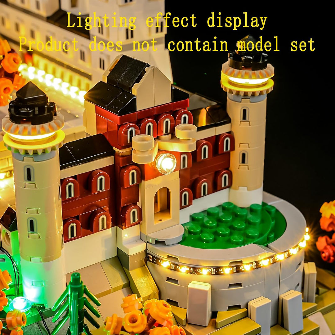 GEAMENT LED Licht-Set Kompatibel mit Lego Schloss Neuschwanstein Architecture 21063 Bausteine Modell