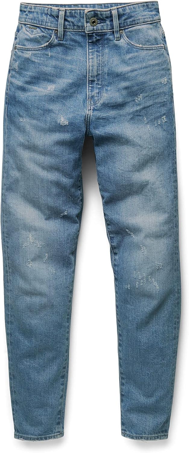 G-STAR Damen Janeh Ultra High Mom Ankle Jeans 30W / 34L Blau (Sun Faded Ice Fog Destroyed D16083-b76