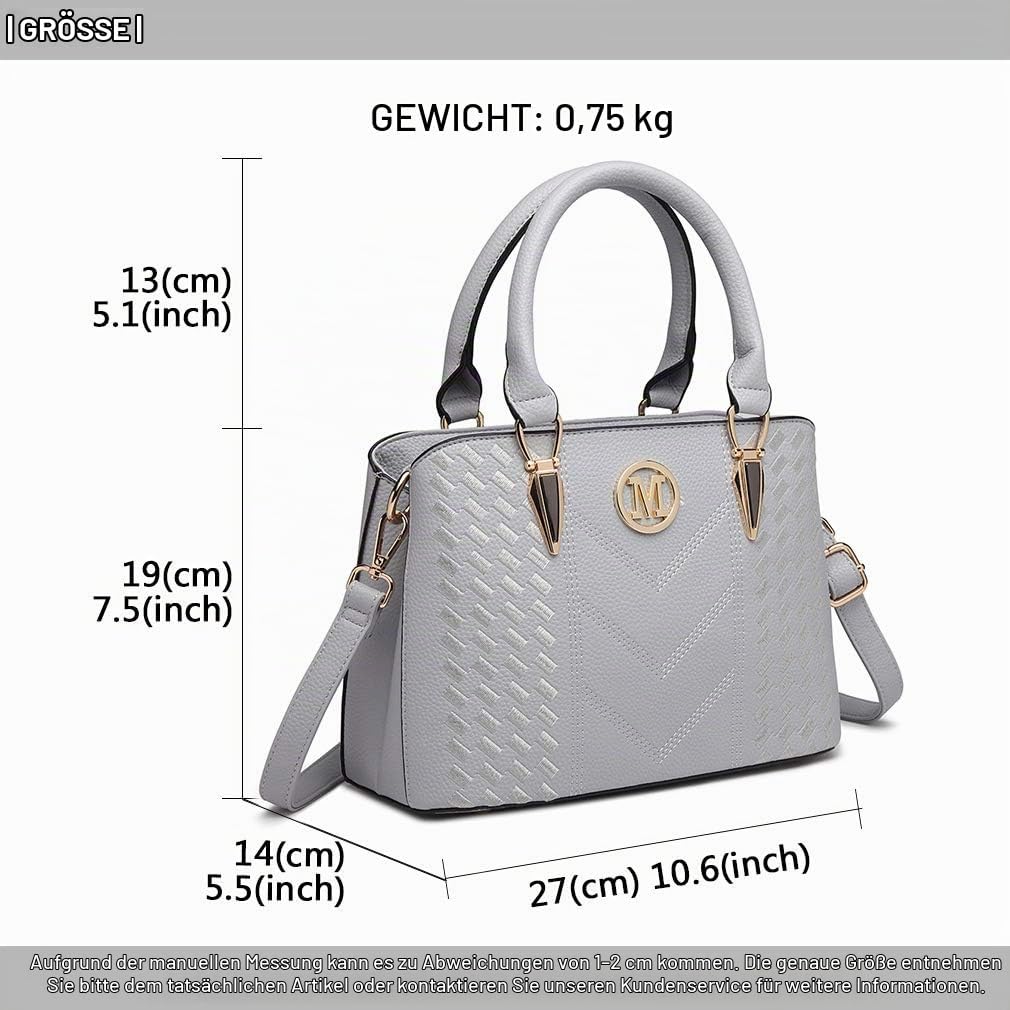 Miss Lulu Handtasche Damen,Exquisitem Handtasche Damen Mittelgross,Lychee Muster Tasche Damen,Hochwe