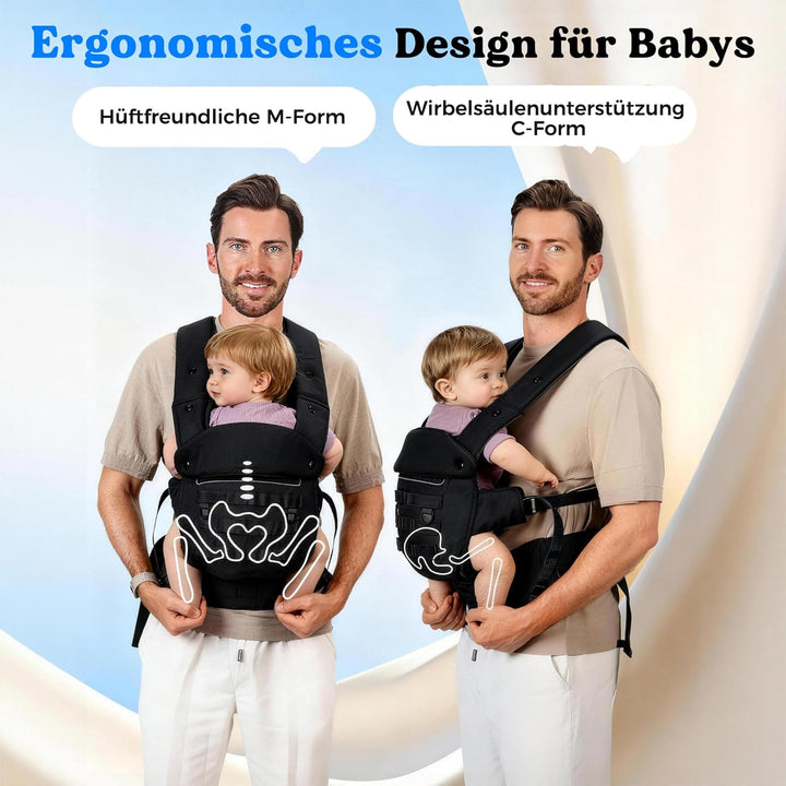 Taktische Babytrage für Väter, Baby Carrier für Kleinkind (4-36 Monate) - 3-in-1 Ergonomische M-Trag