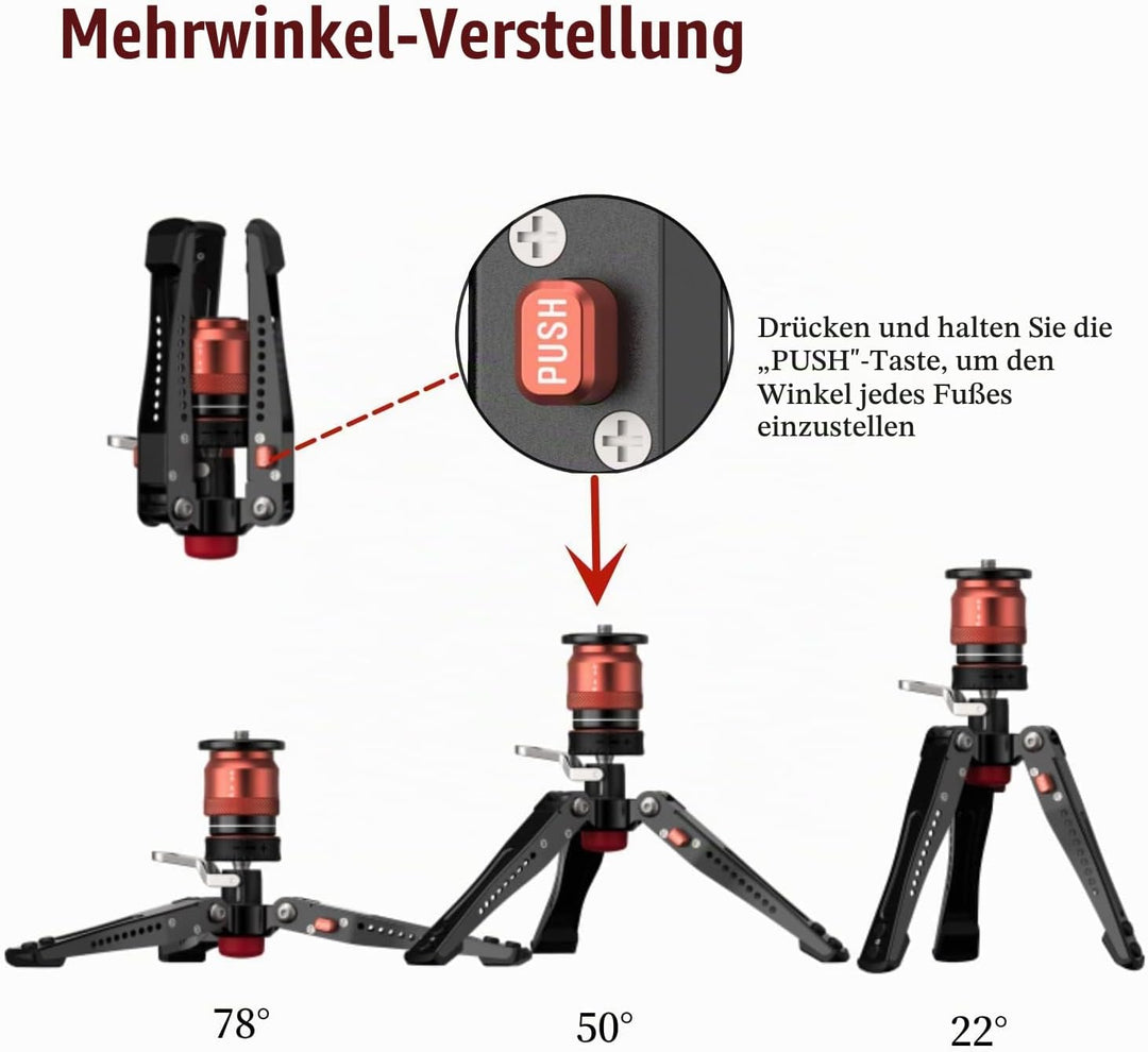 IFOOTAGE Cobra 3 Base-P,Tragbares Mini-Tischstativ für Cobra 2 Einbeinstativ, Innovatives Pedaldesig