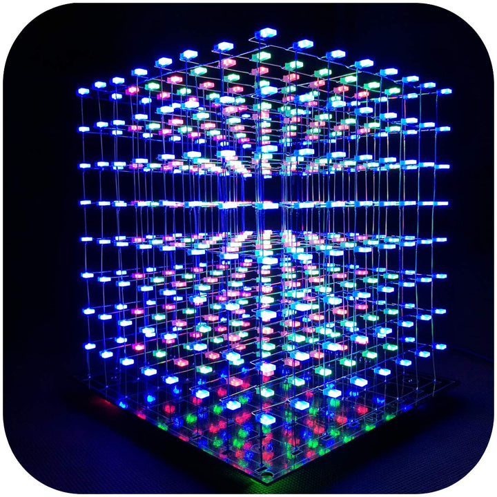 iCubeSmart 8x8x8 LED Cube Elektronik Bausatz DIY Electronic Kit DIY Löten Bausatz (3D8S-MULTI) Multi