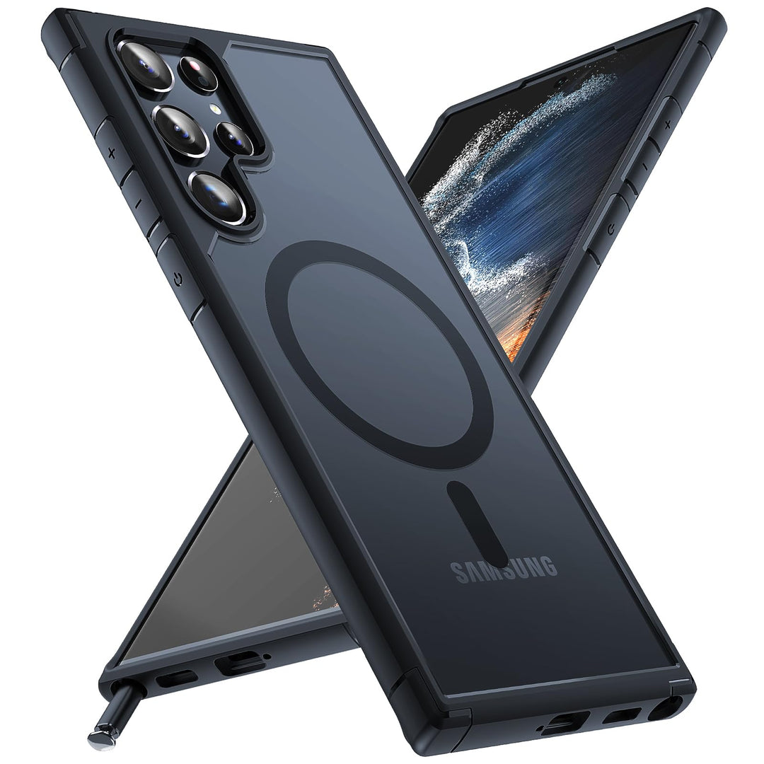 TOCOL 3 in 1 für Samsung Galaxy S22 Ultra Hülle Magnetisch, [Vollständiger Kameraschutz] [Schutz in