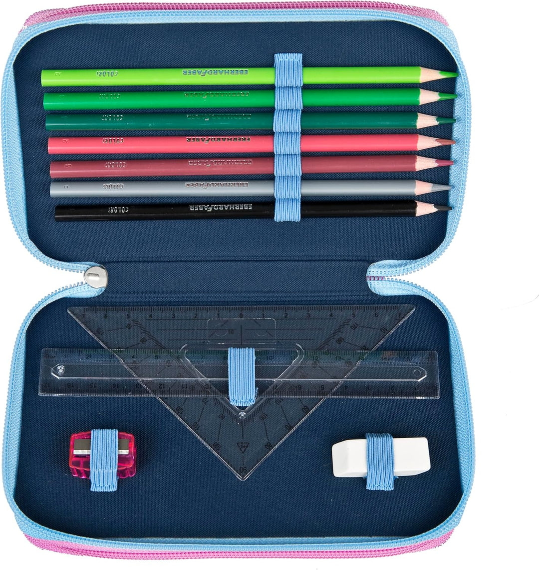 Scooli - Tripledecker Stitch - Gefülltes Schüleretui mit hochwertigen Stiften & Zubehör - Ideal für