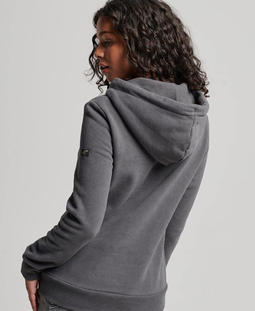 Superdry Damen Train Core Hood Hooded Sweatshirt 34 Charcoal, 34 Charcoal