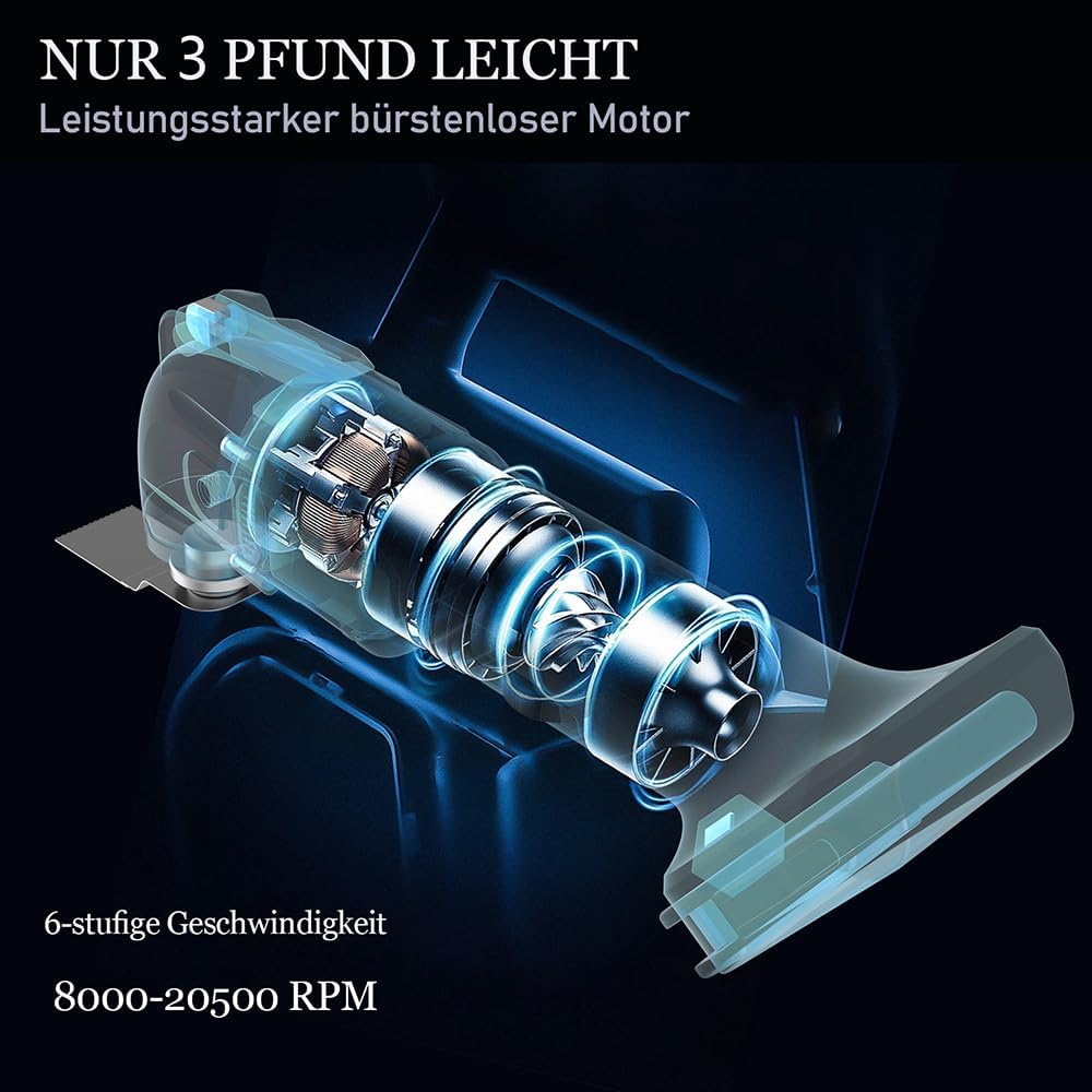 Akku Multifunktionswerkzeug 18V, Ersatz für Makita DTM51Z, Bürstenlos Motor, 3.2 ° Oszillationswinke