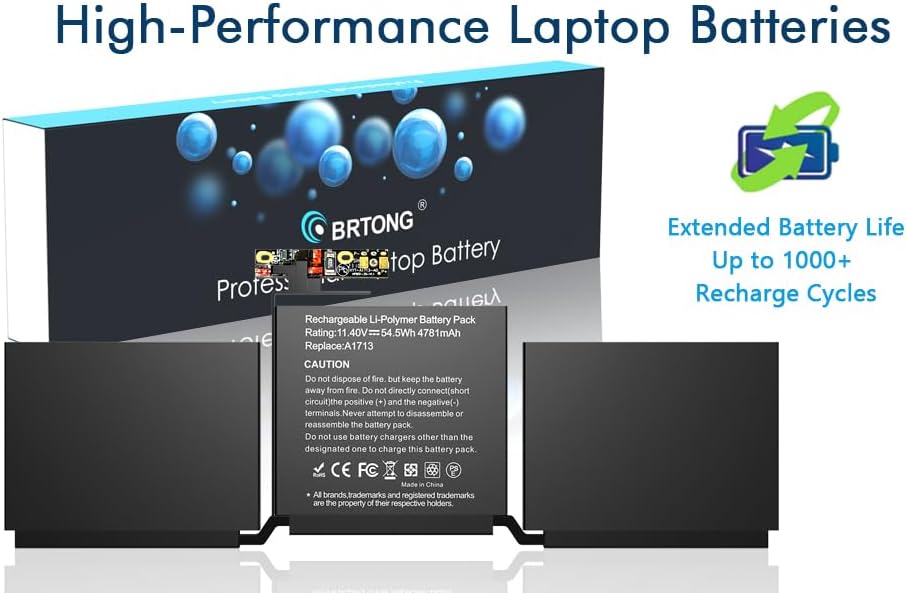 A1708 A1713 Akku Ersatzakku für Mac Book Pro 13 Zoll A1708 (Ende 2016, Mitte 2017, Mitte 2019) A2159