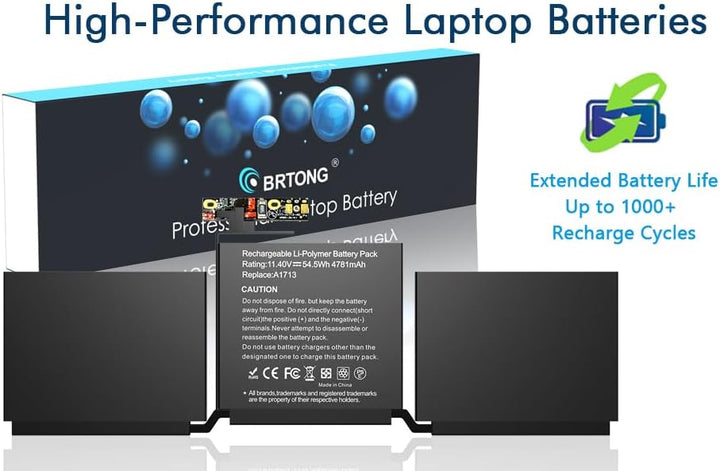 A1708 A1713 Akku Ersatzakku für Mac Book Pro 13 Zoll A1708 (Ende 2016, Mitte 2017, Mitte 2019) A2159