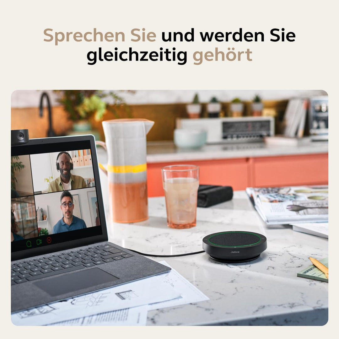Jabra Speak2 40 tragbare Freisprechlösung, 4 Mikrofone mit Geräuschunterdrückung, 50 mm Breitband-La