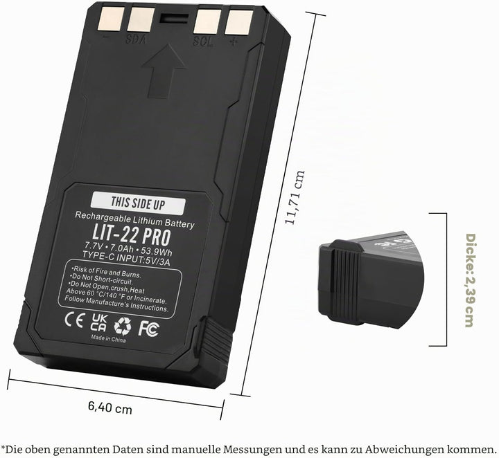 2er Pack ANTIEE LIT-22 Pro Wiederaufladbare Batterien - Ersatzakku für SPYPOINT Trail-Kamera Flex-M/