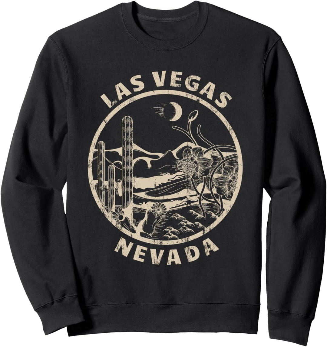 Illustration der Wüste im Used-Look von Las Vegas Nevada Sweatshirt