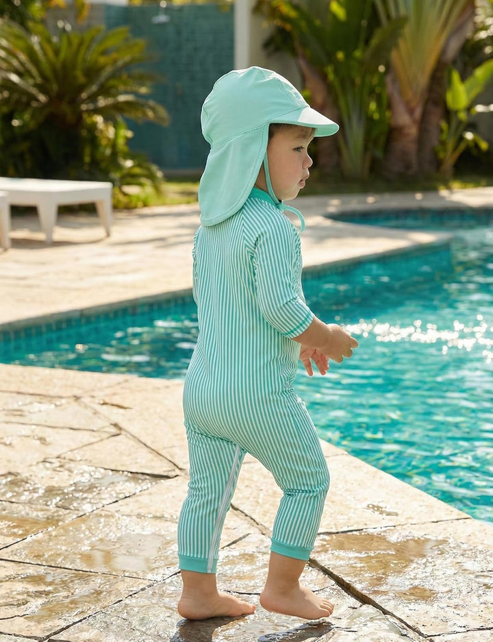 weVSwe Baby Bademode UPF 50+ Schutz Junge Badeanzüge Schrittreissverschluss Langarm mit Sommer Sonne
