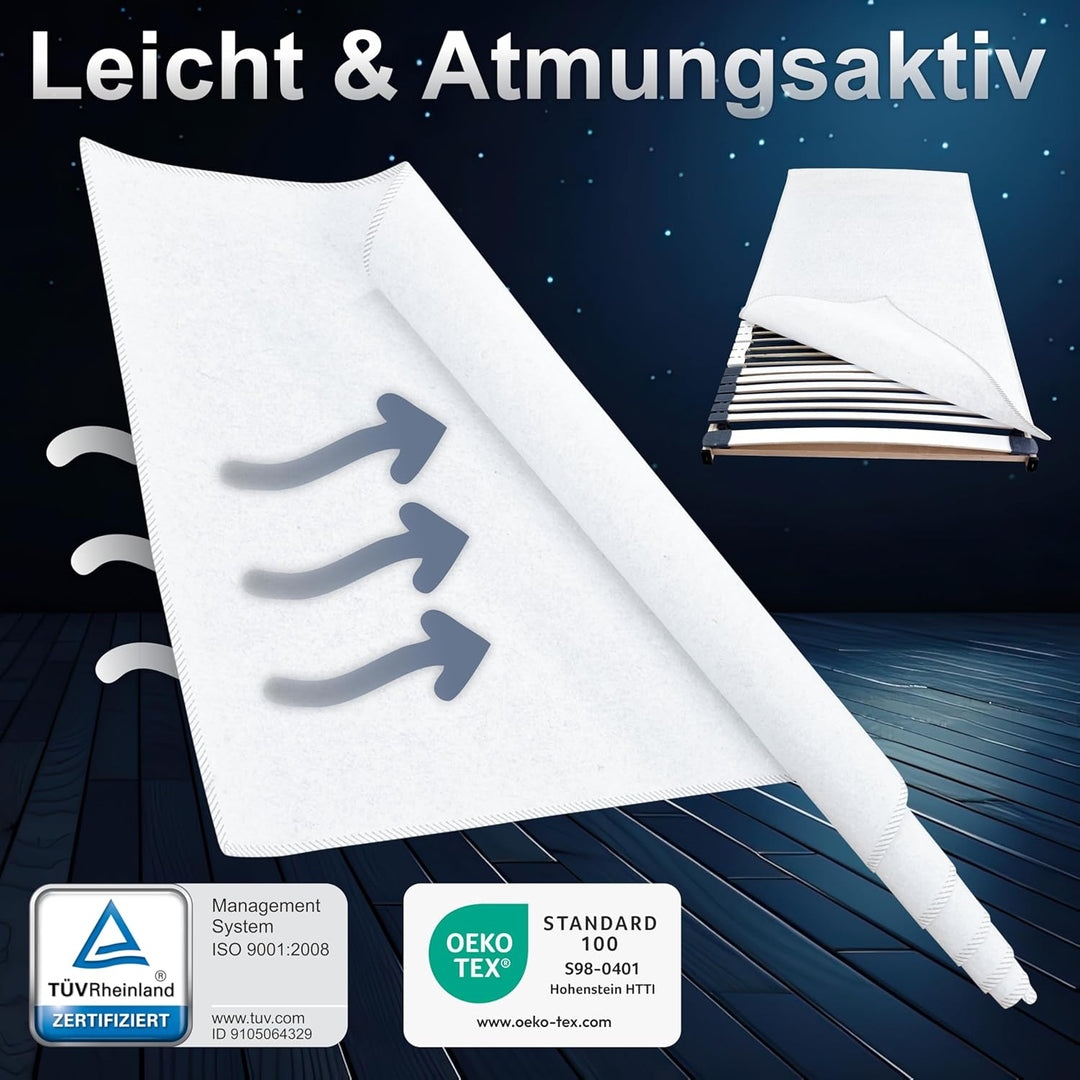 Matratzen Perfekt Matratzenunterlage 2er Set 80x200 cm atmungsaktive Filz Matratzenschoner Schutz vo