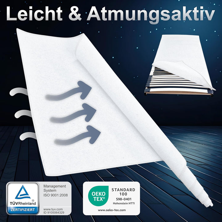 Matratzen Perfekt Matratzenunterlage 2er Set 80x200 cm atmungsaktive Filz Matratzenschoner Schutz vo