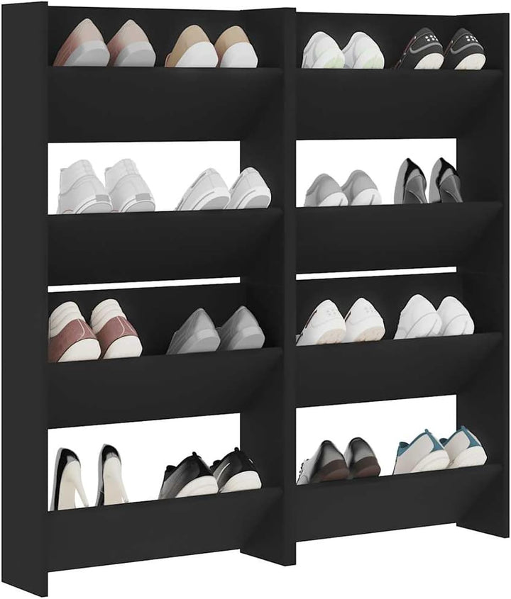 Susany 4 STK. Schuhschrank Hängend mit 2 Kippböden Ausgestattet, Schuhregal Wandmontage, Schuhorgani