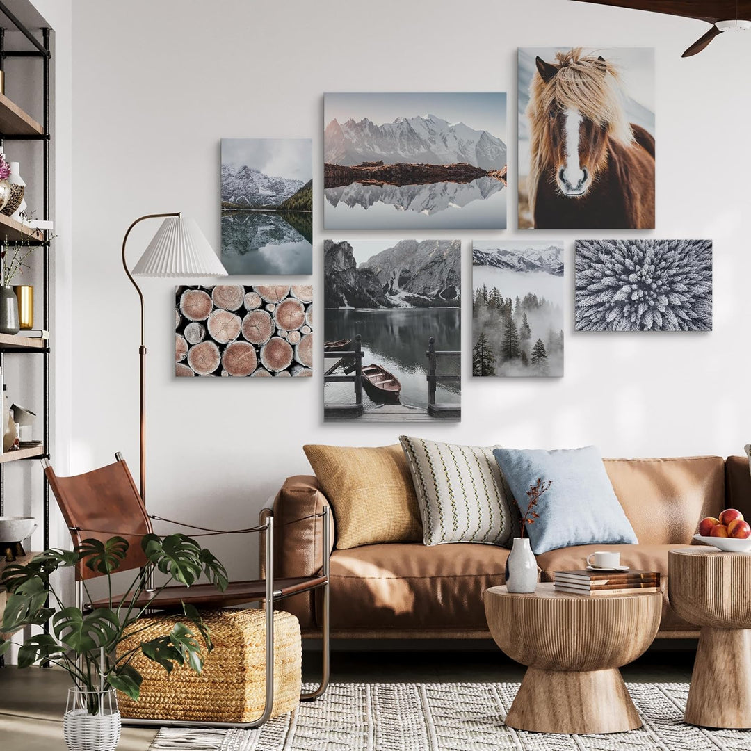 Muralo - Wandbilder Set - Leinwand Bilder Set Aufhängefertig - Bilder für Wohnzimmer Schlafzimmer -