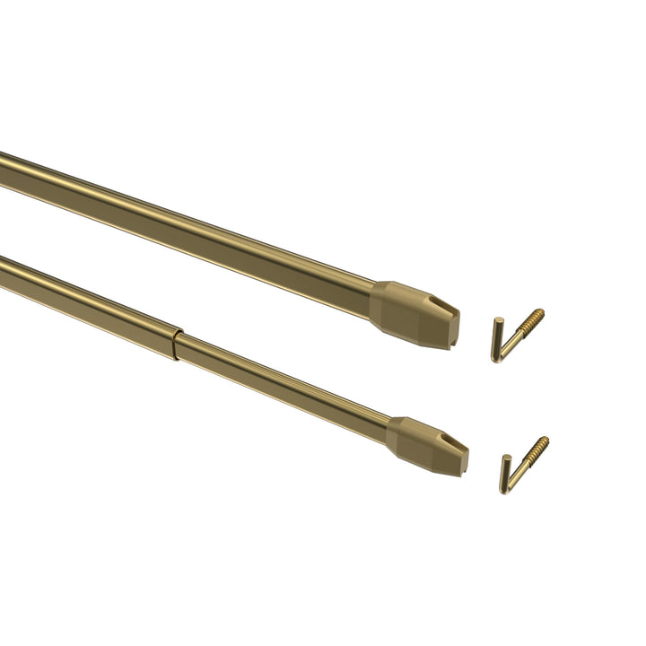 Interdeco Vitragestangen/Scheibenstangen Messing farbig (2 Stück), ausziehbar 100-180 cm, 100-180 cm