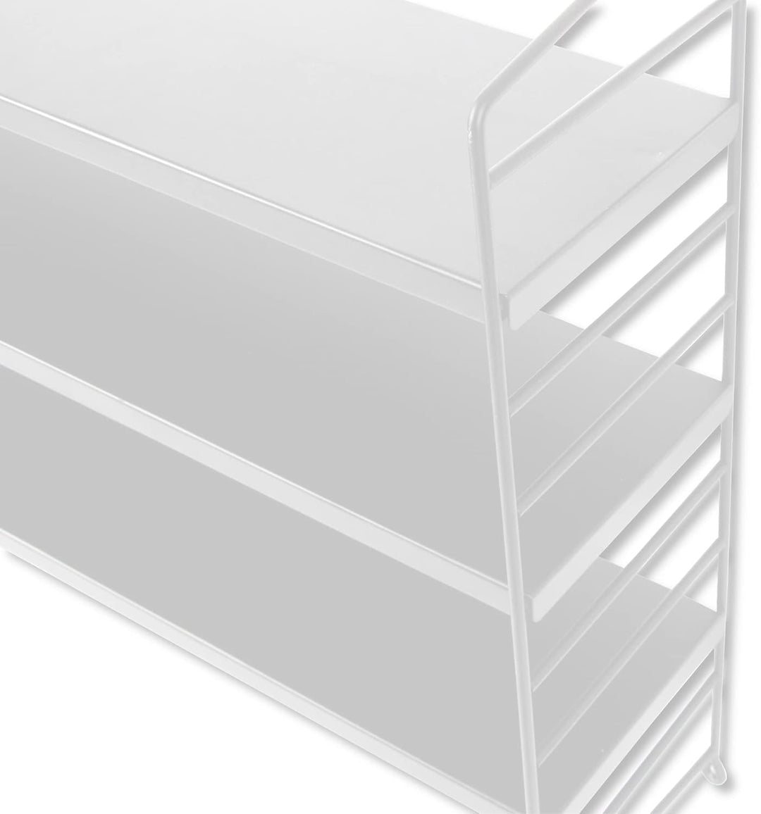 [en.casa] Modulares Wandregal Strängnäs 3er Set Metallregal Weiss Hängeregal mit 3 Regalböden Badreg