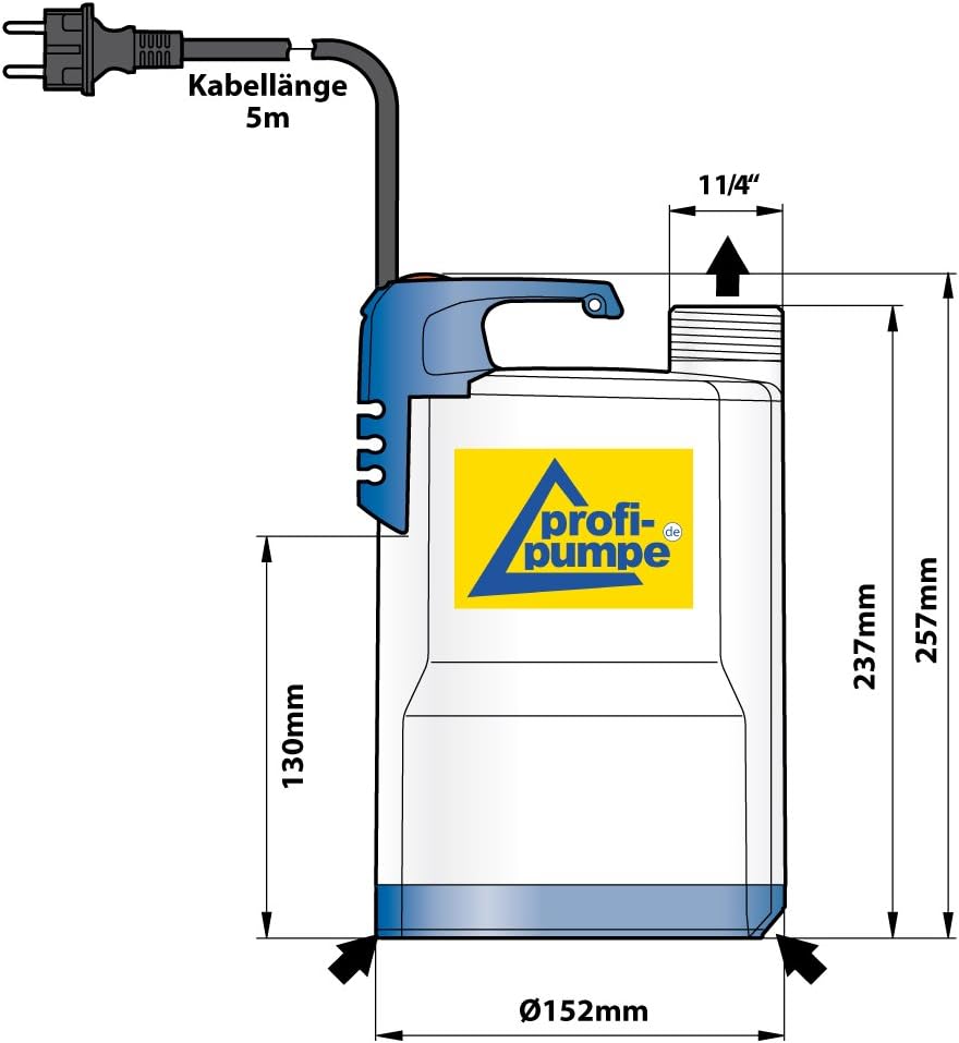 Flachsaugende Schmutzwasser Tauchpumpe DRAINAGEPUMPE FÄKALIENPUMPE TROPFKÖRPERPUMPE DRAIN-TOP-2-370