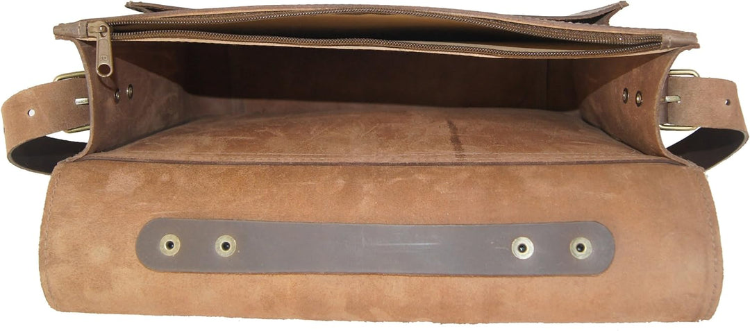 Freiherr von Maltzahn Aktentasche LEIBNIZ, 36 cm, braun, Made in Germany + Lederpflege