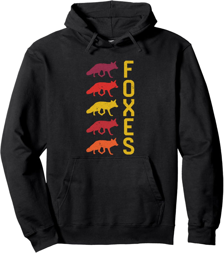Retro Füchse Vintage Look Pullover Hoodie