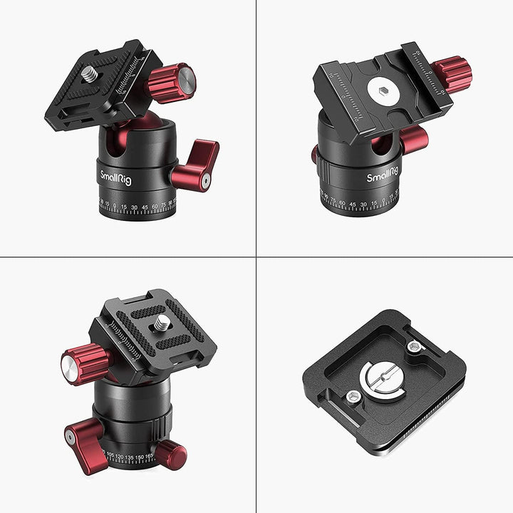 SMALLRIG 360° Kugelkopf mit 1/4 Zoll Schraubbefestigung Aluminium Mini Stativkopf für Canon/für Sony