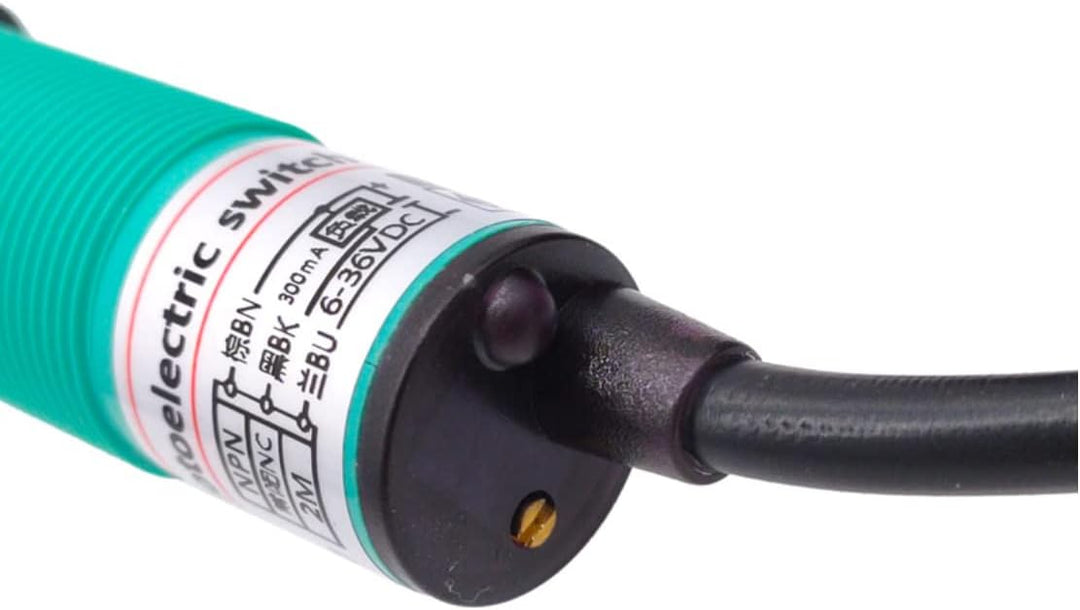 Reflektor-Lichtschranke 6-36 Volt DC PNP NO, Ø 18mm Reflexions-Lichtschranke Lichtschranke mit Spieg