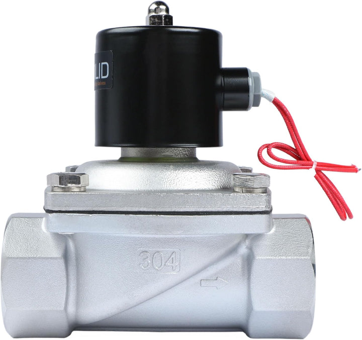 U.S. Solid 2" Edelstahl Elektrisch Magnetventil 12V DC stromlos geschlossen VITON Wasser Luft Öl G G