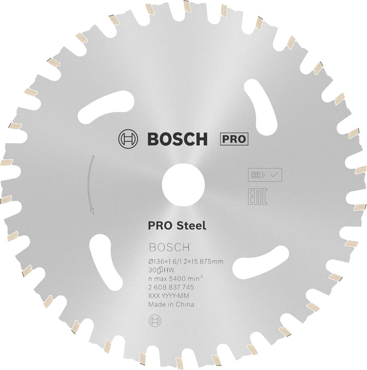 Bosch Accessories Bosch Professional 1x Kreissägeblatt Standard for Steel (Stahl, Sägeblatt Ø 136 x