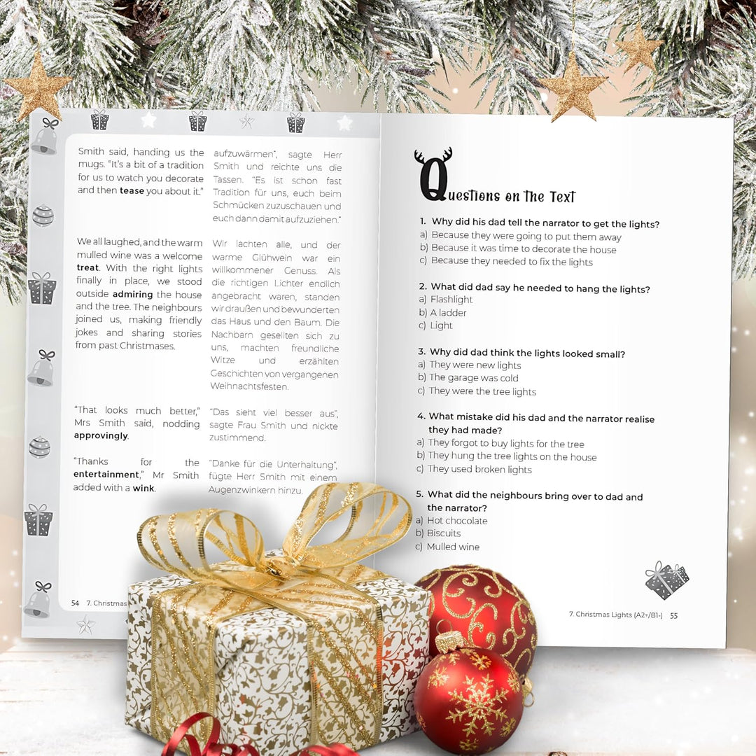 Happy Christmas! Englische Kurzgeschichten Adventskalender inkl. Audiodateien für Erwachsene - mit 2